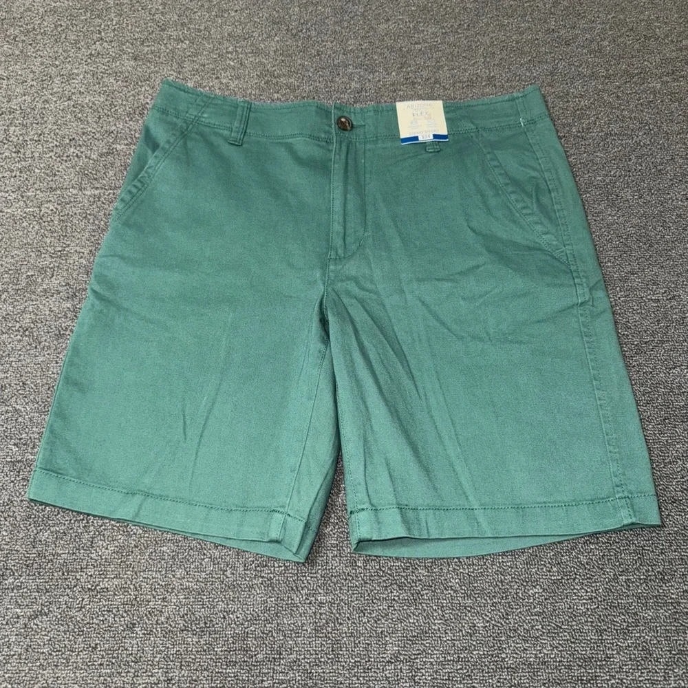 Arizona Jean Co Boys Flex Chino Shorts Green Smoke Pine 20 Husky NWT Casual Wear